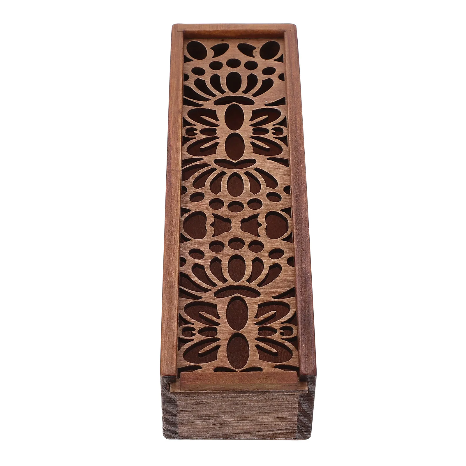 1Pcs Wooden Pen Box Sturdy Long-Lasting Material Fine Detailing Smooth Finish Convenient Stationery Organizer for School College