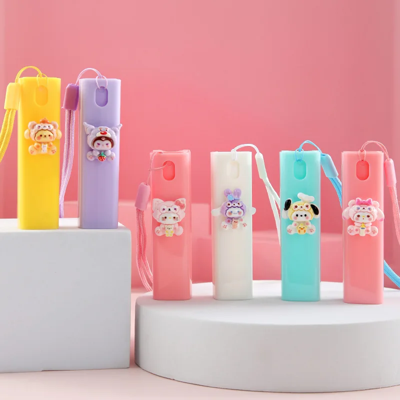 

10 Ml Hello Kitty Spray Bottle Hand Rope Cartoon Makeup Water Perfume Alcohol Dispenser Refillable Container Standby Wholesale