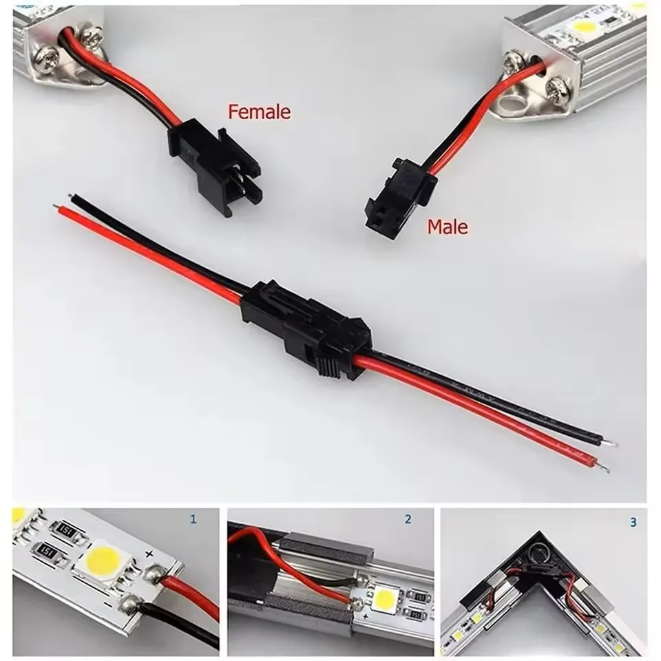 10 Pairs 2/3/4/5pin SM JST 15cm Cable Female/Male Connectors for Led Strip RGB 5050 3528
