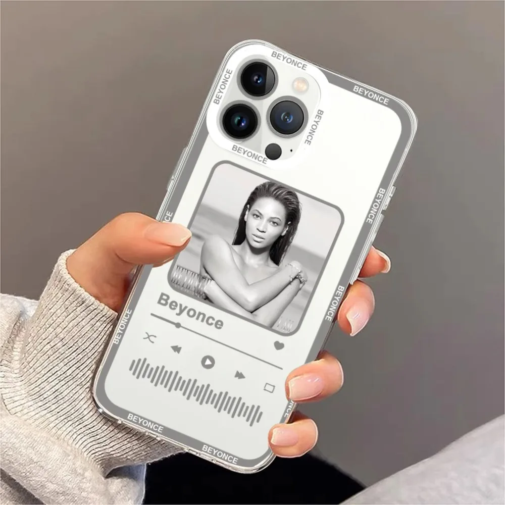 B-Beyonce Singer Phone Case For iPhone 11 12 Mini 13 14 15 Pro Max Transparent Shell