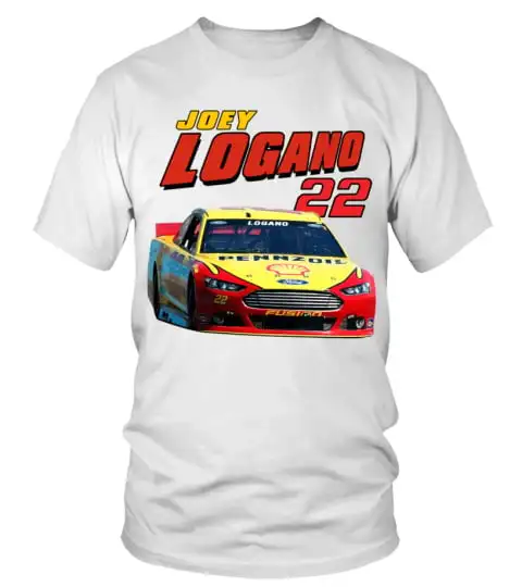 Round neck printed T-shirt suitable for both men and women - NCDR78-034-WT. Joey Logano oversized S-3XL