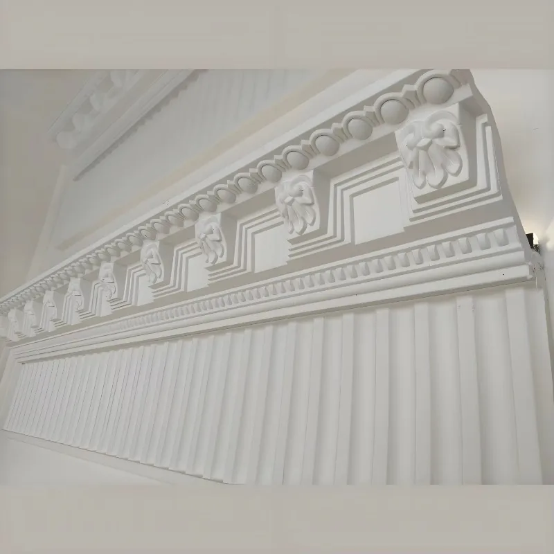 JM1043 Ceiling Decoration Material PU Lines Carved Ceiling Corner Lines PU Decoration Building Materials