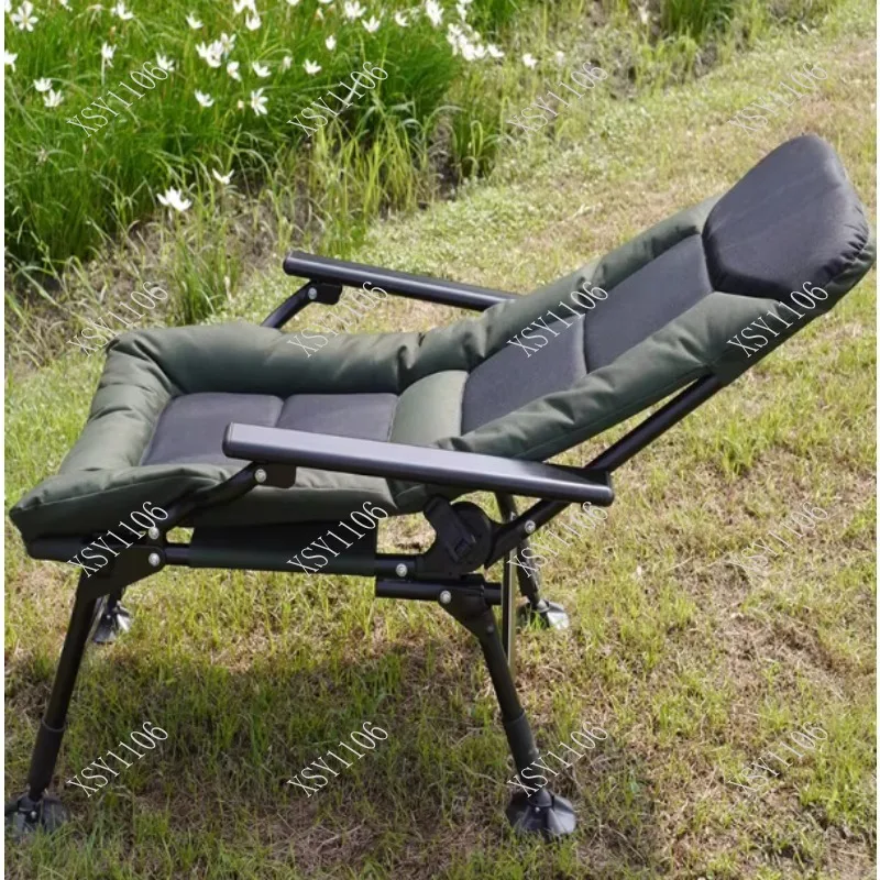 Lightweight Folding Camping Chair with Backrest And Foot Rest for Hiking Fishing Patio Adjustable Armchair