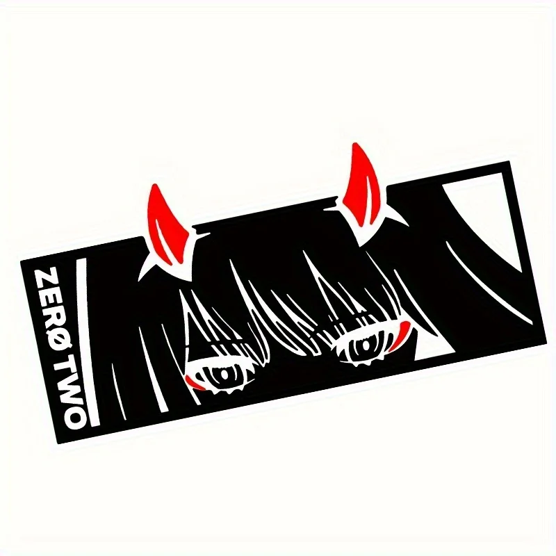 

2D Flat Japanese Anime Girl Car Sticker, Waterproof JDM Decal for Car Bumper, Window, Motorcycle, Helmet & Laptop