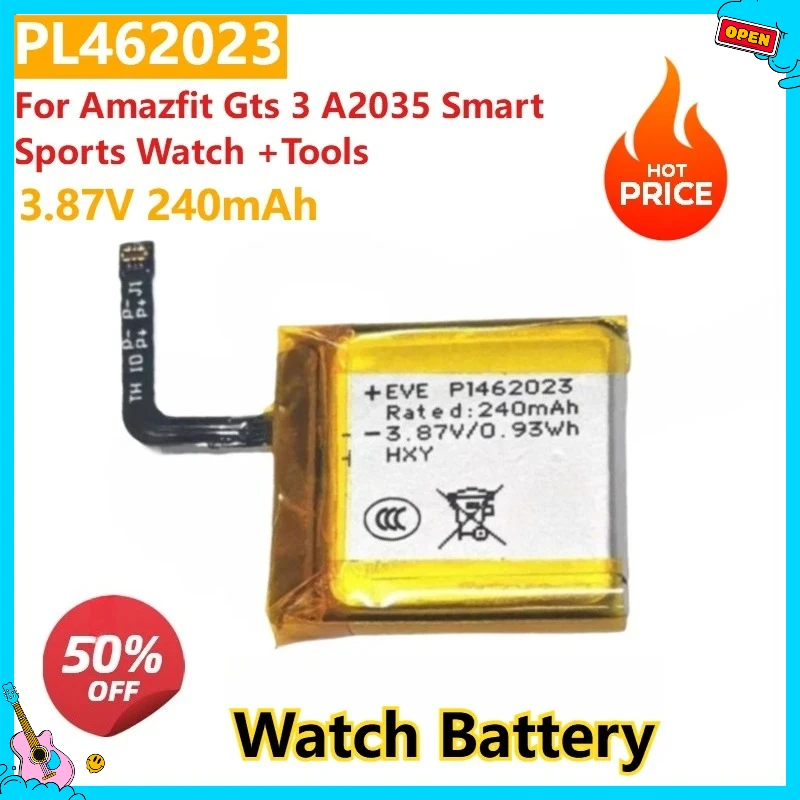 

PL462023 3.87V 240mAh Replacement Digital Battery For Amazfit Gts 3 A2035 Smart Sports Watch Li-Ion Battery
