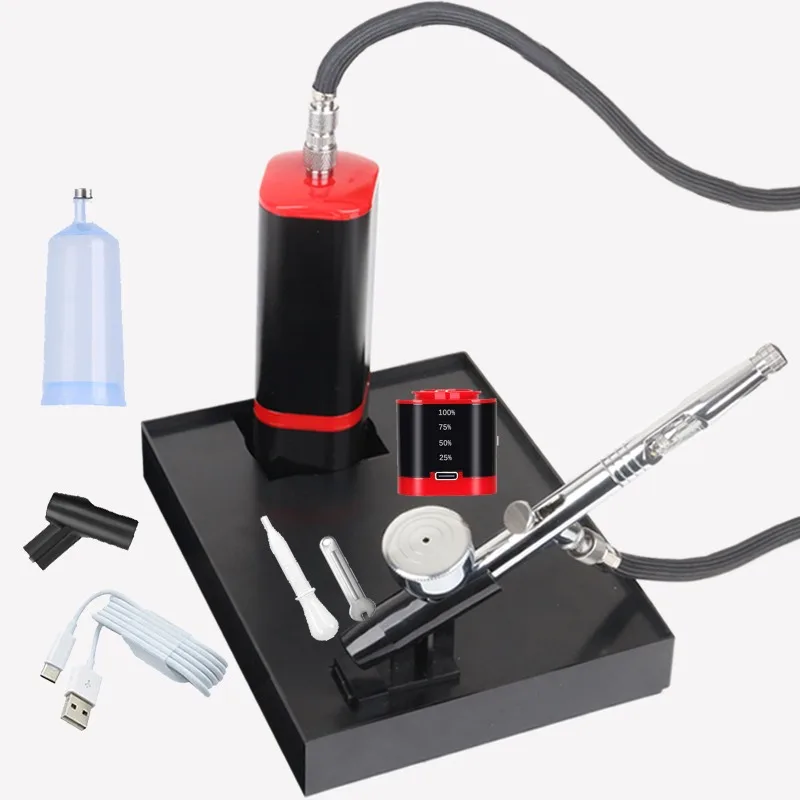 Handheld detachable battery with tube high-pressure beauty spraying , oxygen injection and water replenishment spraying device