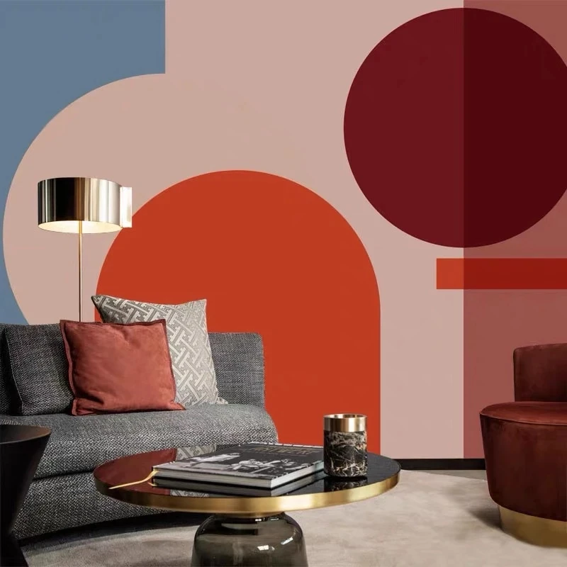 Custom Colourful Geometric Shape Modern Bauhaus 3D Wallpaper Mural Dessau Art color Living room TV background bedroom restaurant
