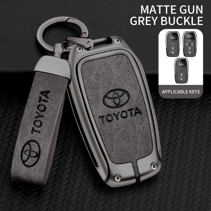 Car Key Case Cover Shell For Toyota Land Cruiser 200 Prado Crown Yaris Cross Hilux Innova Fortuner Camry Alphard PREVIA Vellfire