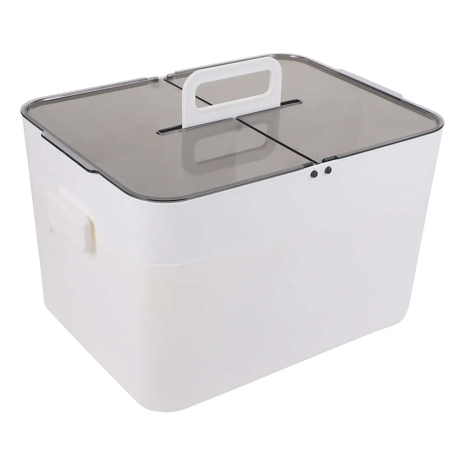 1Pcs Medicine Box Double Layer Large Capacity Storage Organizer Ergonomic Handle Portable Travel First Aid Kit Plastic Cabinet