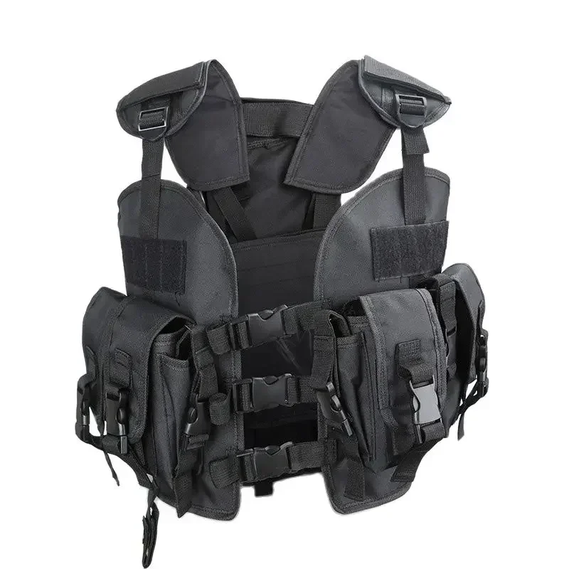 الرجال التكتيكية القتالية التمويه سترة درع للجسم الصيد الحرب لعبة الادسنس سترات مع كيس ماء المعدات العسكرية في الهواء الطلق #4