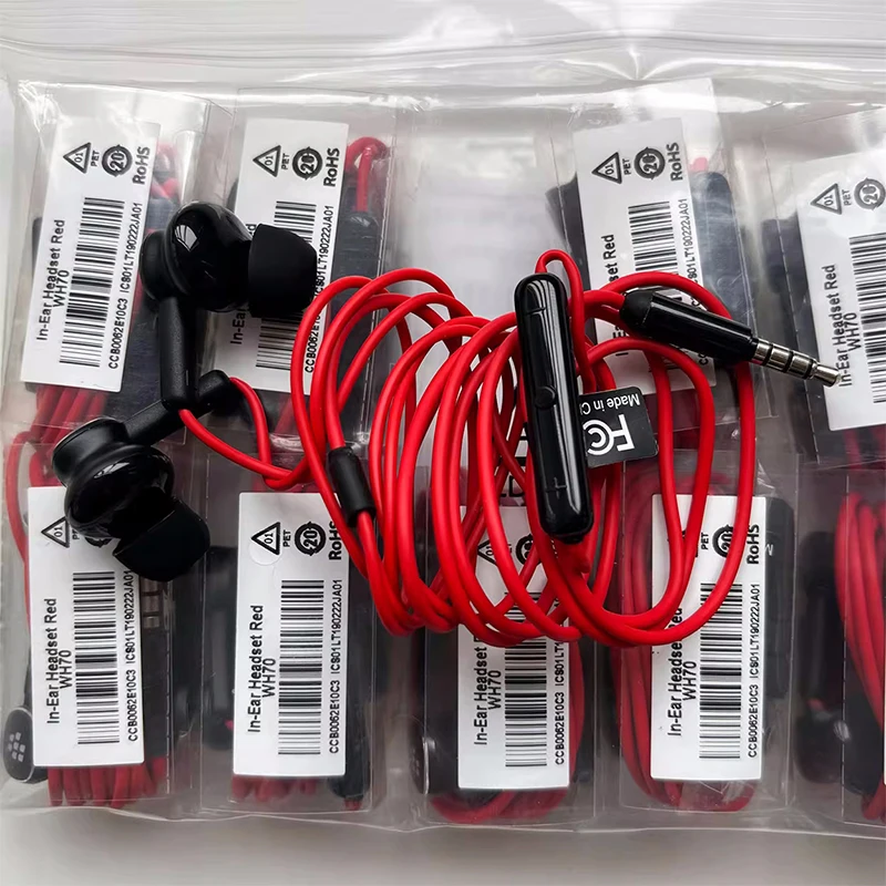 Original BlackBerry Classic KEY2 Red Limited Edition 3.5MM In - ear Headphones WH70 view 3