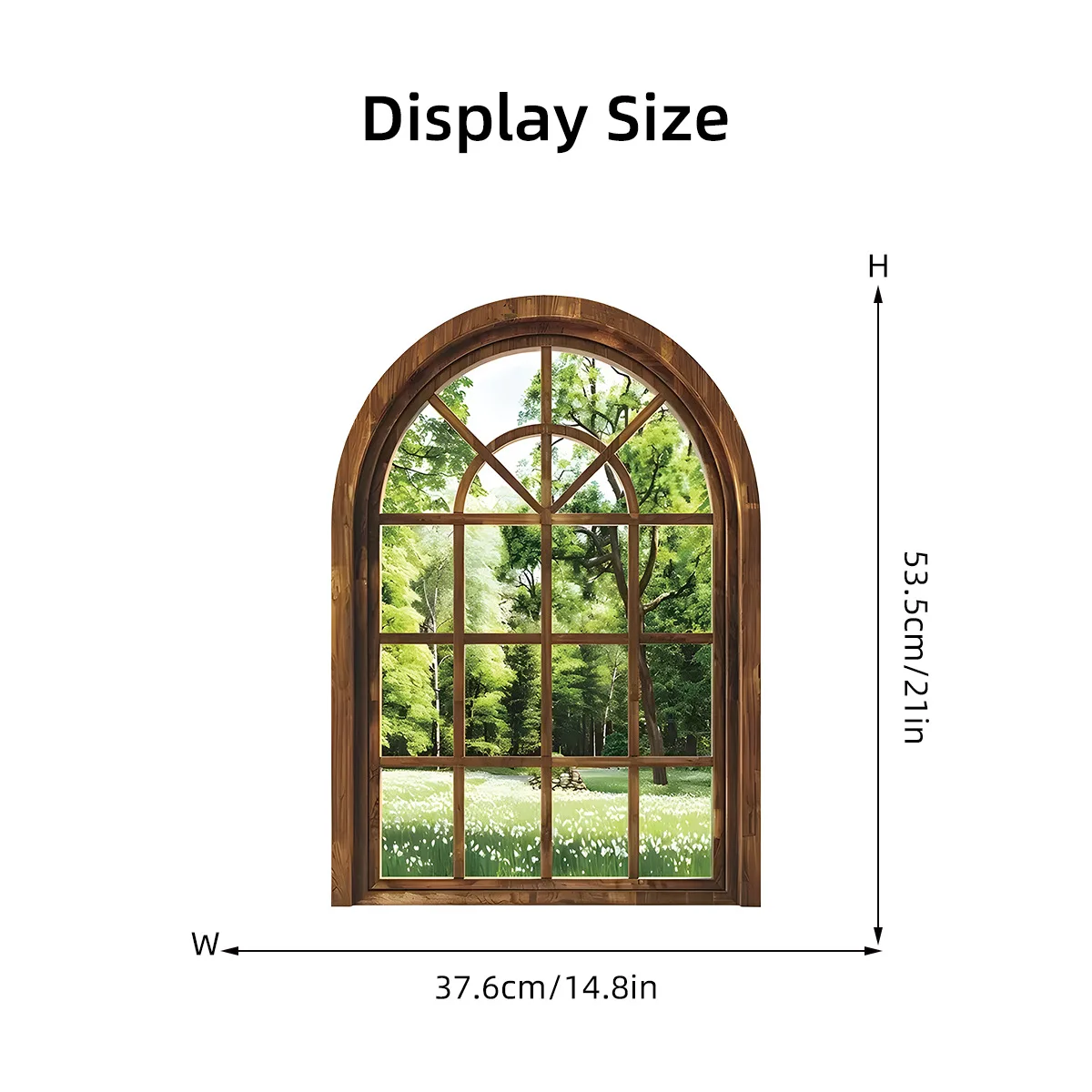 3D Forest Landscape Fake Window Vinyl Wall Sticker Removable Prints Wallpaper Peel and Stick for Bedroom Living Room Home Decor