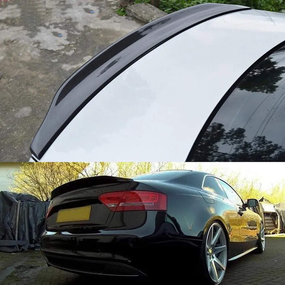 

FOR AUDI A5 8T Tail Spoiler Trim CAT Style 2008-2017 COUPE CARBON LOOK DUCKTAIL REAR BOOT SPOILER WING LIP Car Accessories