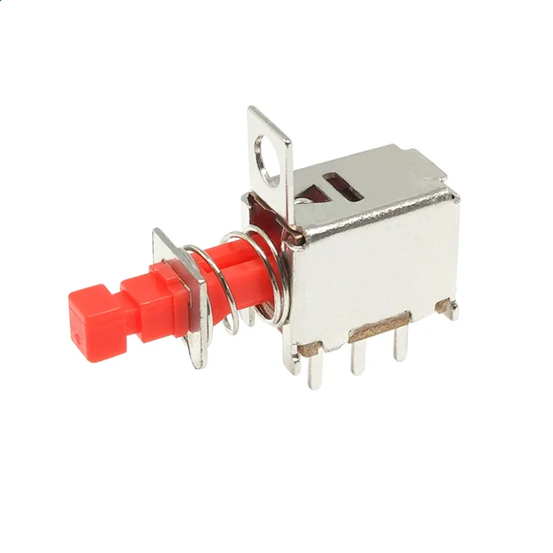 5PCS A03-01 Direct Key Switch Power Button PS-22F04 With Ears Double Row And 6 Feet Self-locking Spring