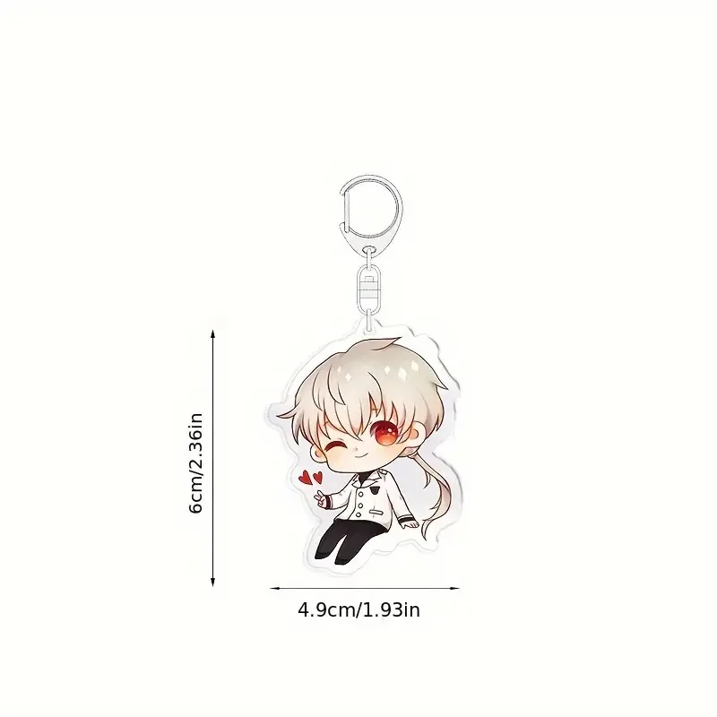 6cm Anime Game Mystic Messenger Keychain Yoosung Zenny 707 Jumin Saeran Q Version Figures Keyring Bag Pendant Key  Friends Gift