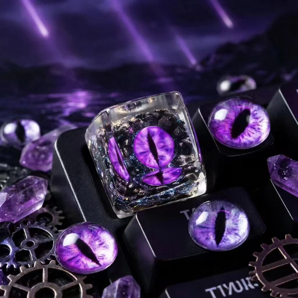 STJORNEX Artisan Keyboards Keycaps Evil Eye Resin Custom ESC 1U SA R1 Handmade for MX Switch Mechanical Keyboards Keycap