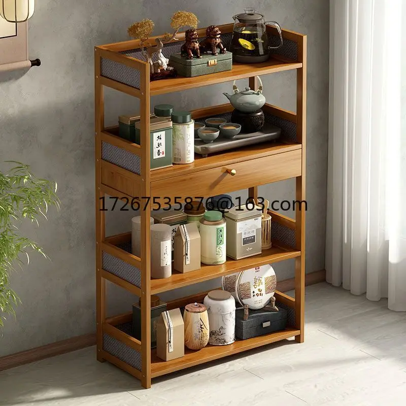 

Tea rack Multifunctional small shelf Home storage cabinet Living room Bogu tea set rack Multi-layer tea cabinet