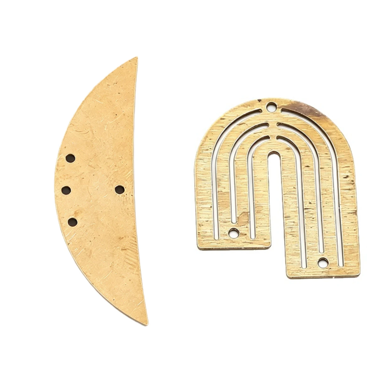 6 Stück Unbeschichtete Messing-Verbindungsstücke Anhänger DIY Sonnenfänger Hängedekoration Böhmischer Halbmond-Charm Schmuck Bastelzubehör
