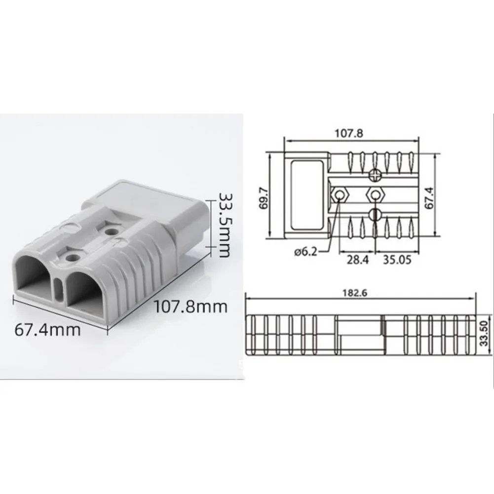 2 Stück für Anderson-Stecker Kabel klemme Batterie Stroma schluss 600 Ampere 107,8 V 67,4x33,5mm x mm Werkzeug zubehör