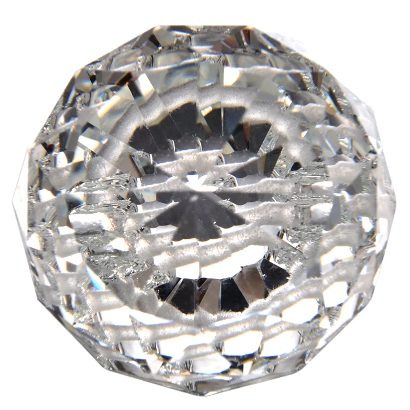 

B03C-6 Pcs 40MM Feng Shui Faceted Decorating Crystal Pendant Ball(Clear)