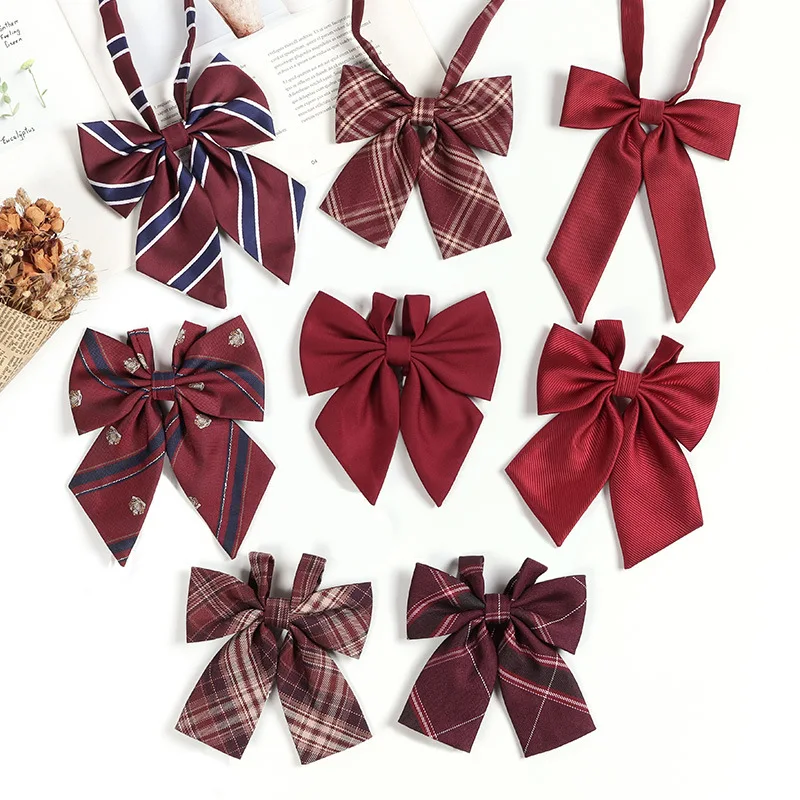 Jk Bow Tie Female Japanese College Style Red Bow Tie Shirt Accessories Bachelor Suit Feather Bow Sailor Suit Decoration