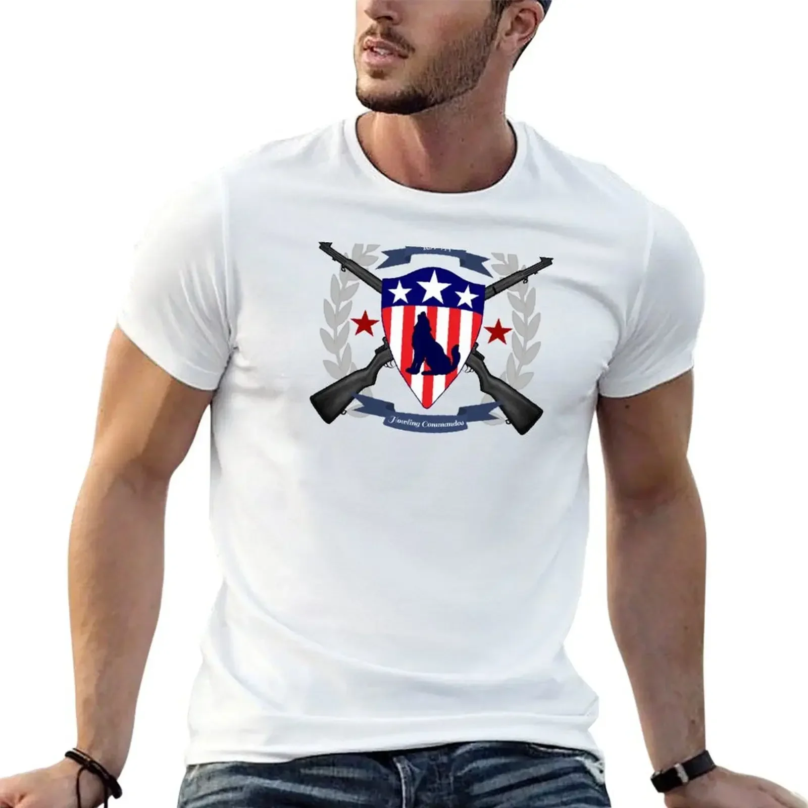 Howling Commandos Insignia (Color) T-Shirt Aesthetic clothing graphics customs design your own oversized t shirts for men