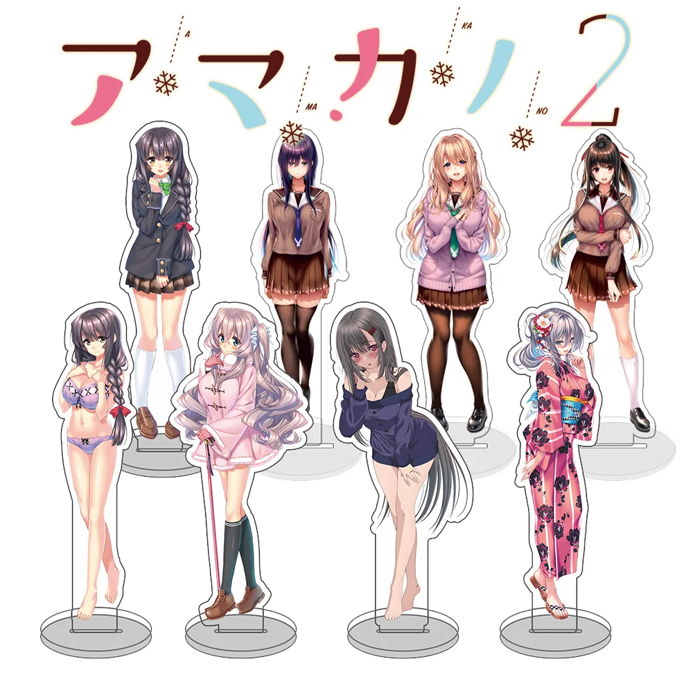 

Anime Game Amakano Acrylic Stand Kurohime Knot Tsutamachi Chitose Himiyama Rei Sakura Takayashiro Sayuki Desk Decor Plate Gifts