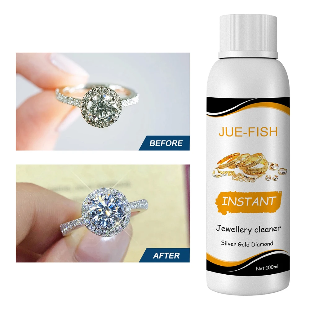 Jewelry Cleaner Solution 100ml for Gold Silver Glasses Watch Rings Diamond Polishing Remove Dirt Shine for Ultrasonic Machine