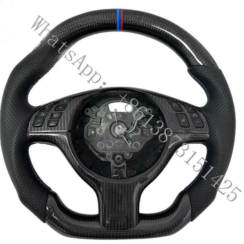 Suitable Carbon Fiber Steering Wheel Perforated Leather E46 Car Accessory Auto Parts
