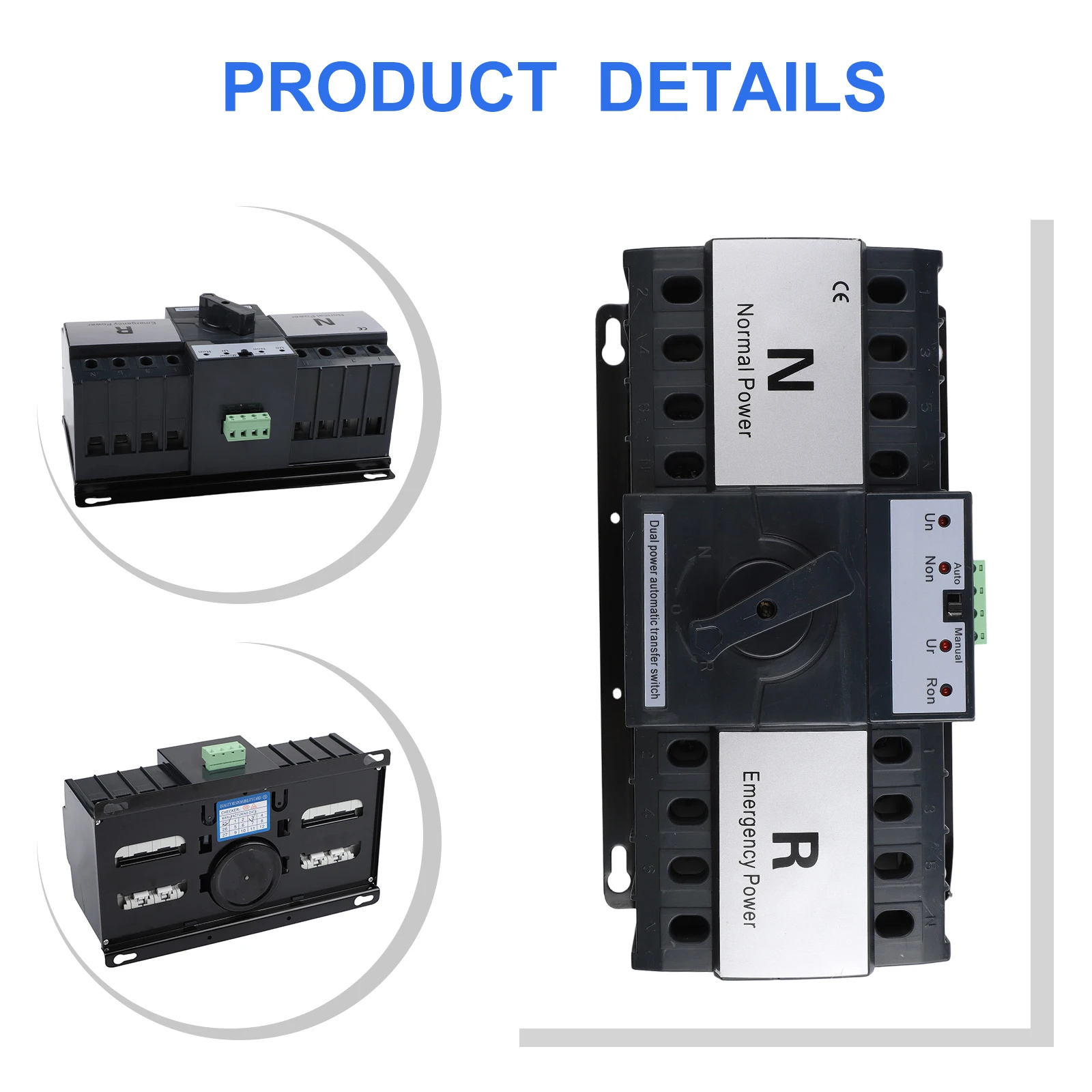 4 Pole 63A 380V Automatic Transfer Switch for ATS Dual Power Supply Suitable for CE Certified Electrical Systems
