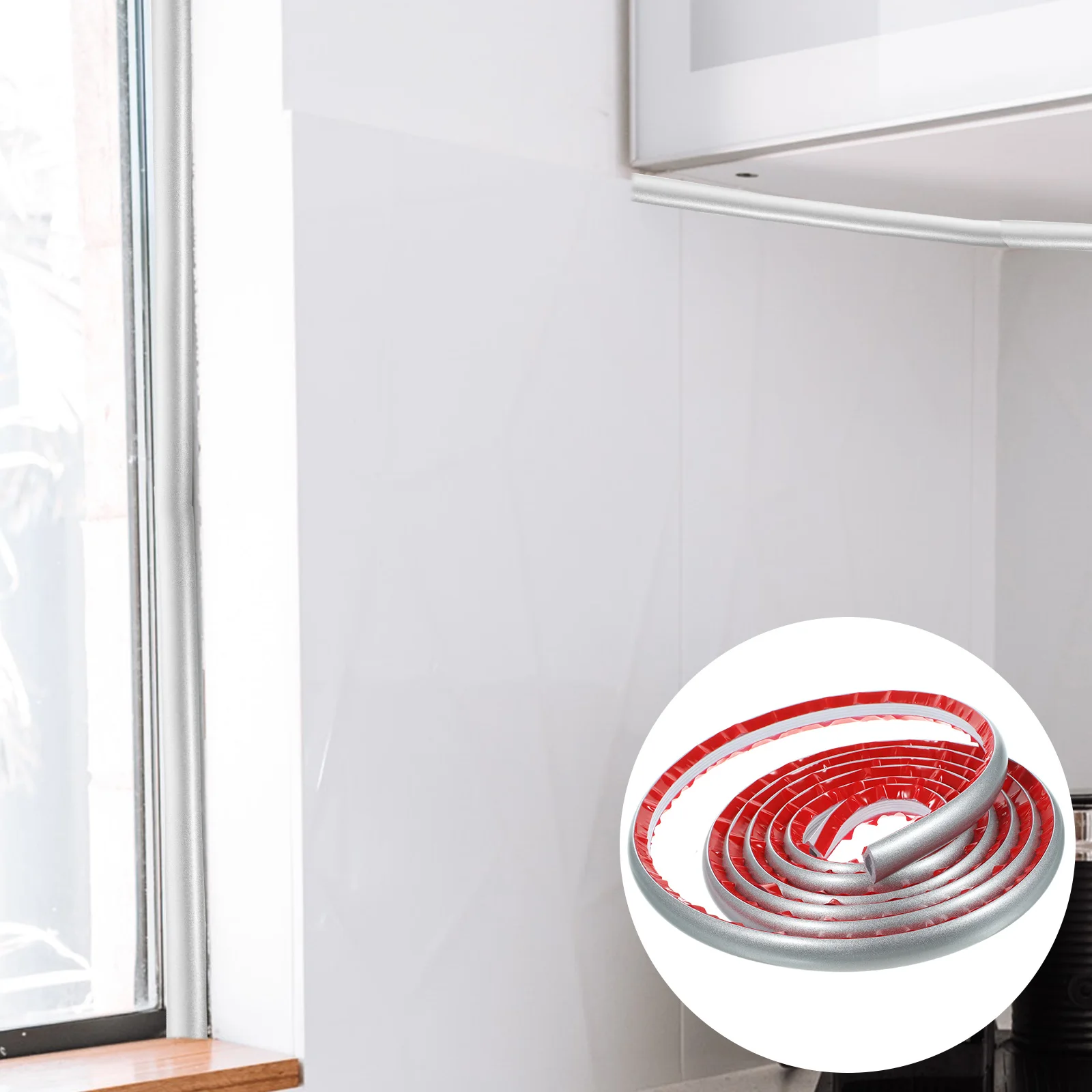 

Peel Stick Caulk Strip for Wall Edge Cabinet Edge Self Adhesive Flexible Durable Decorative Quarter Round Molding Corner Trim