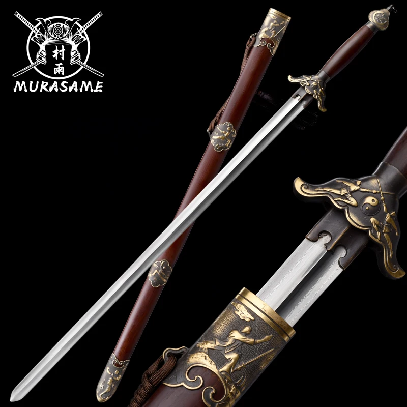 Traditional Chinese Tai Chi Practice Sword Morning Martial Art Training Flexible Blade Brass Fittings Cultural Heritage Sword