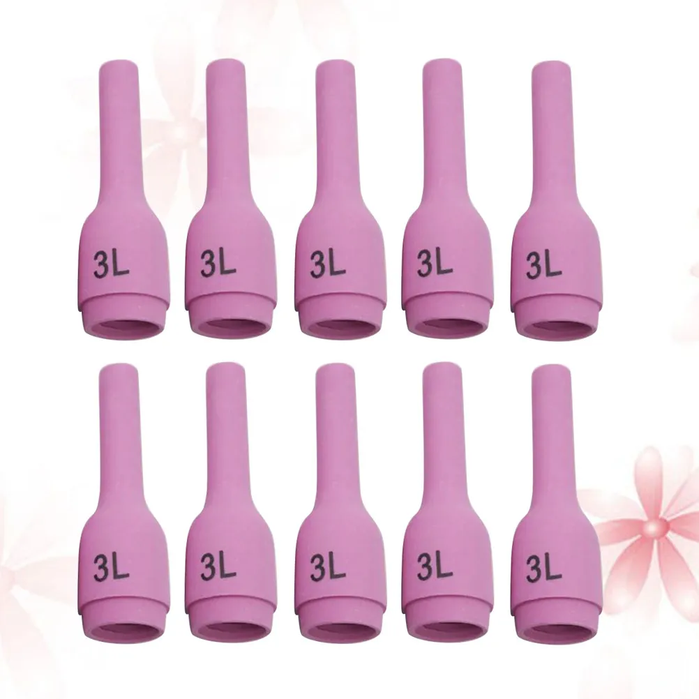 

10Pcs Extended Ceramic Nozzle Strong Wear Resistant Tig Welding Torch Porcelain Sleeve Compatible Wp-9 20 25 Argon Arc Nozzle