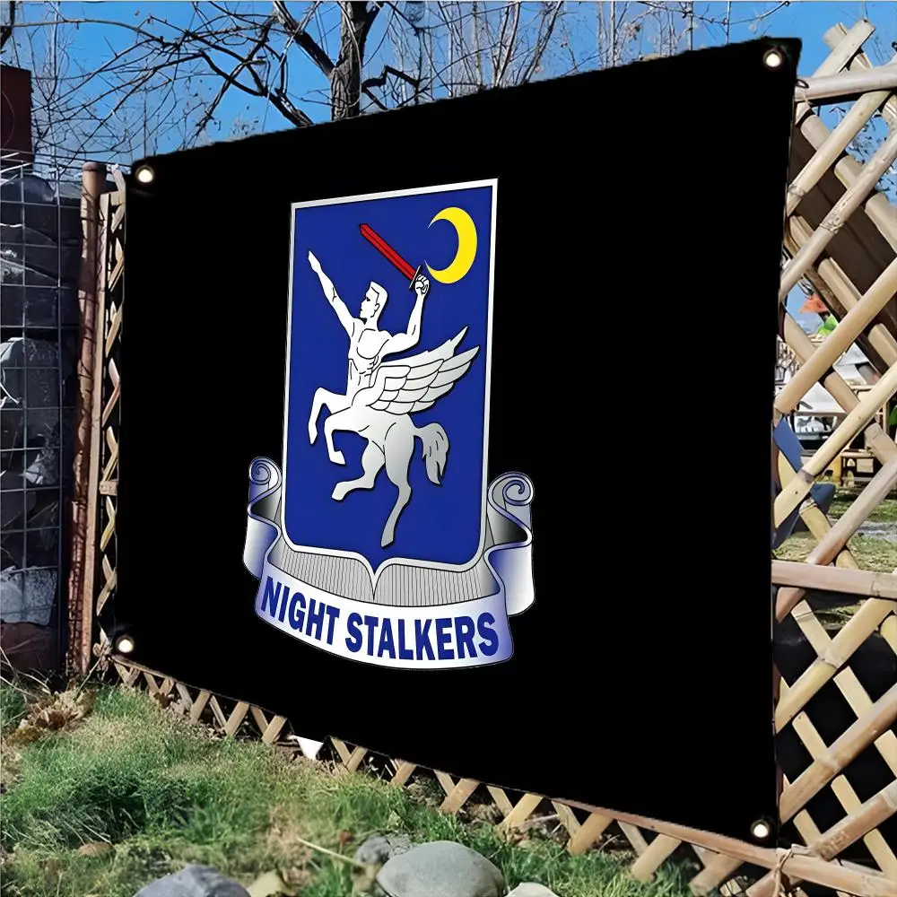 military unit N-Night Stalkers Flags Edgeless four-ring hanging decor indoor outdoor compatible easy for hanging display