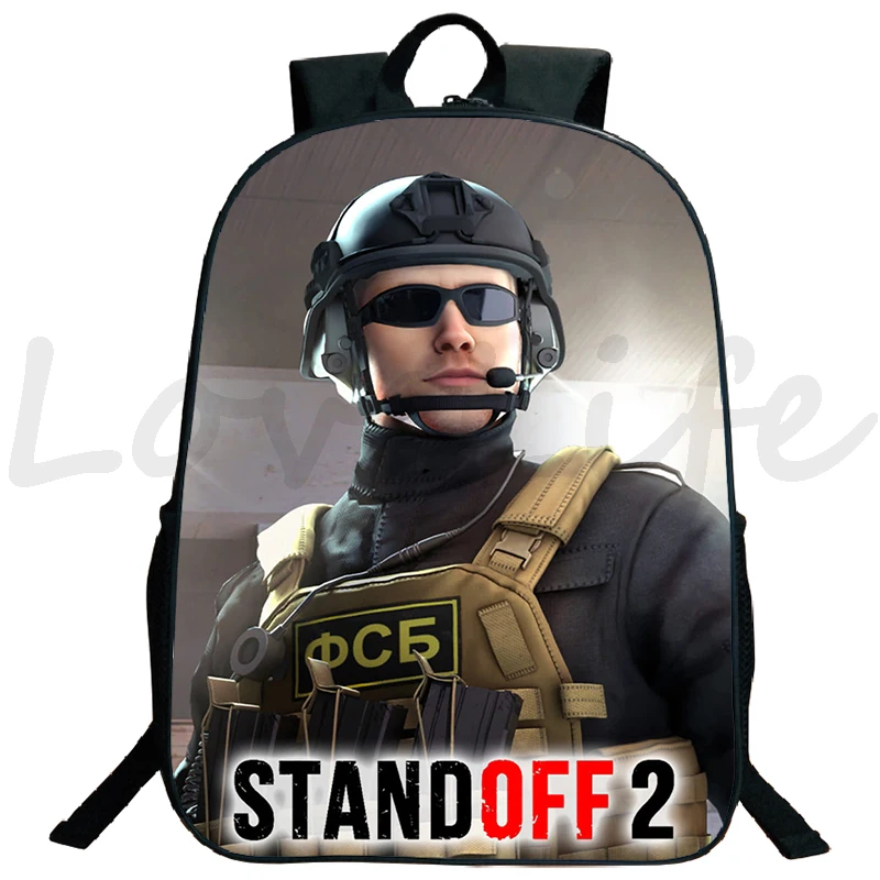 Standoff 2 School Bags Lightweight Bookbag Character Print Backpack Teens Students Large Capacity Backpacks Travel Bag Rucksack