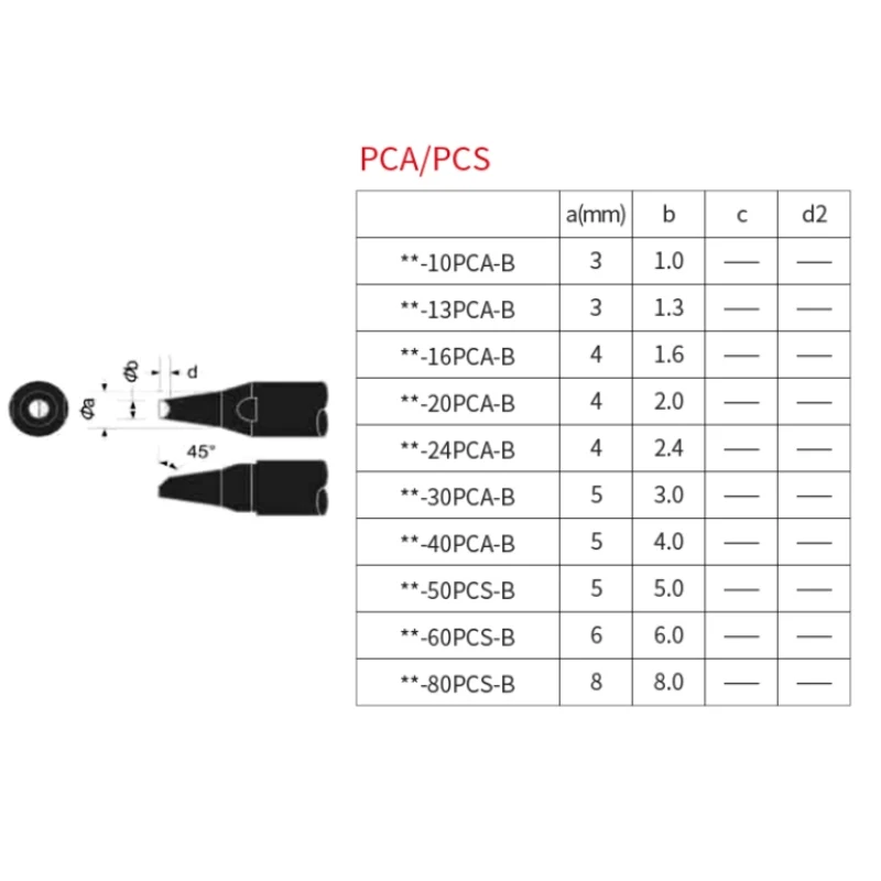 HANDIF Tip Soldering Iron Tin Soldering Iron Tips PCA Series For Apollo Automatic Soldering Robot Lead-free Robot Tip