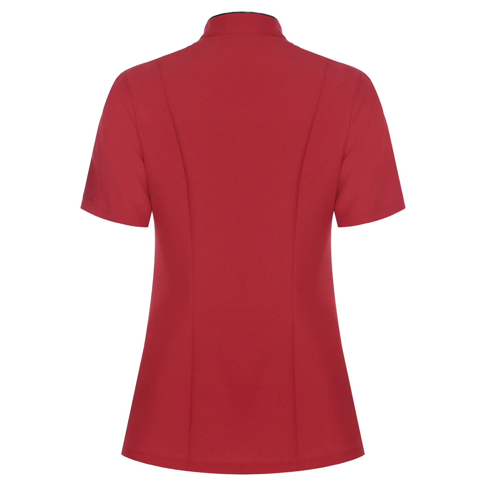 Women Short Sleeve Chef Coat Restaurant Hotel Works Clothes Cross-Over Collar Double-Breasted Jacket Kitchen Chef Cook Uniform