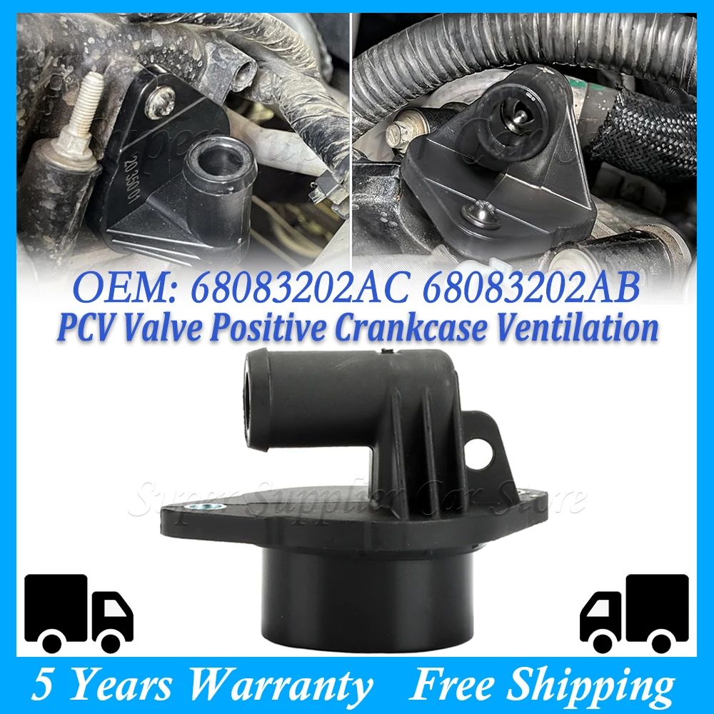 New PCV Valve Positive Crankcase Ventilation For Chrysler 200 300 Dodge Charger CHALLENGER Ram 1500 JEEP 68083202AC 68083202AB