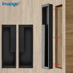 1pc Black Gold Hidden Recessed Cabinet Long Handle Interior Sliding Door Bedroom Furniture Handle Hardware
