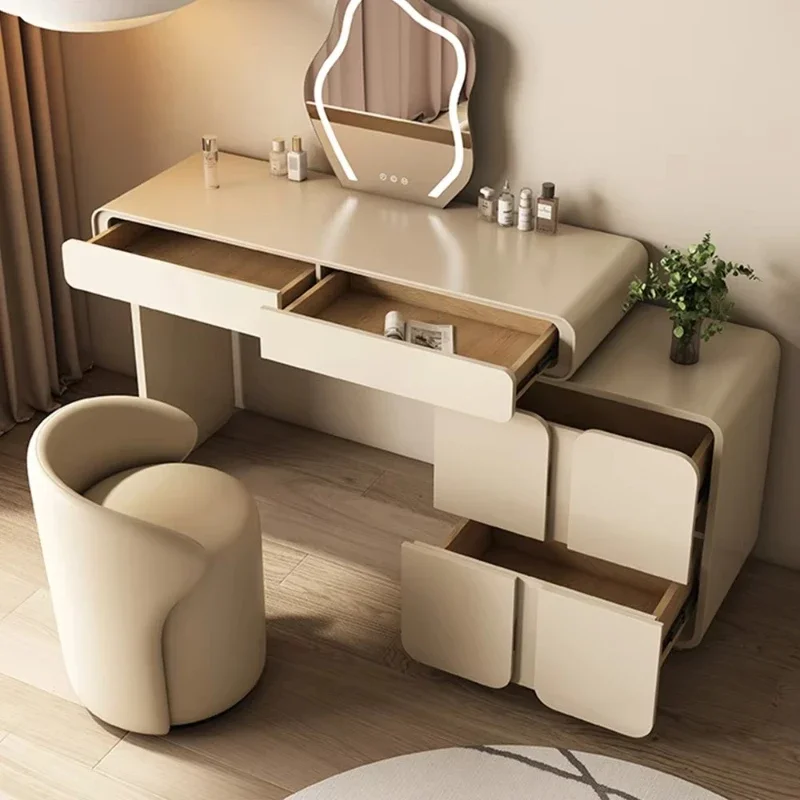 Bedroom Furniture Dresser with Light Emitting Diode Mirror for Women Luxury Modern Minimalist Dresser