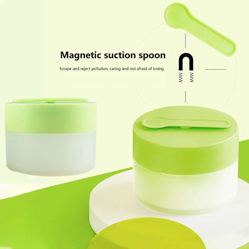 

100g Empty Face Cream Jar With Magnetic Spoon Frosted Plastic Lotion Bottle Mask Jar Cosmetic Packaging Container