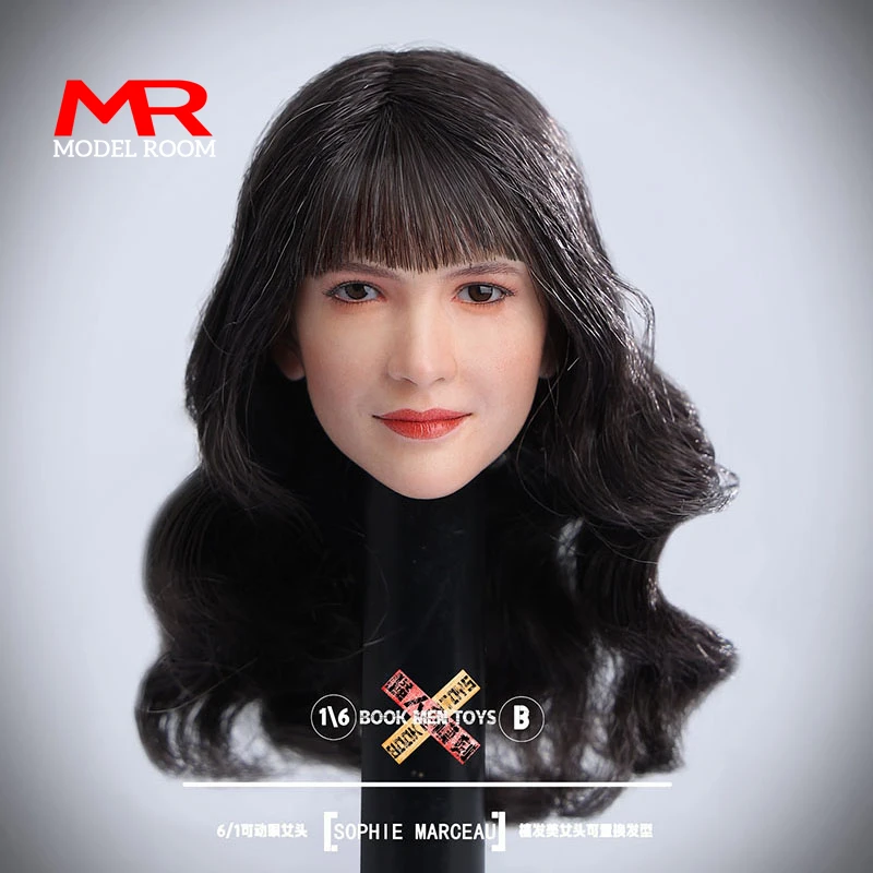 

BOOK MEN TOYS BM01 1/6 Sophie Movable Eyes Head Sculpt Carving Model Fit 12'' Female Soldier Action Figure Body Dolls