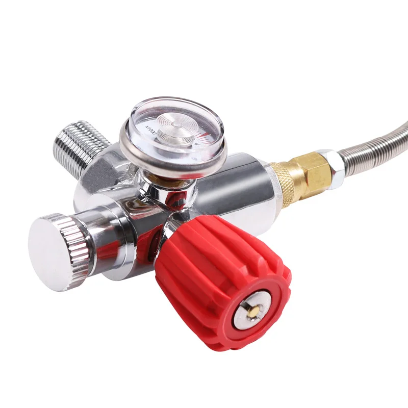 TUXING High Pressure Tank Dual Gauge Charging Valve 630bar 6000psi Air Filling Station Refill Adapter Thread M18*1.5