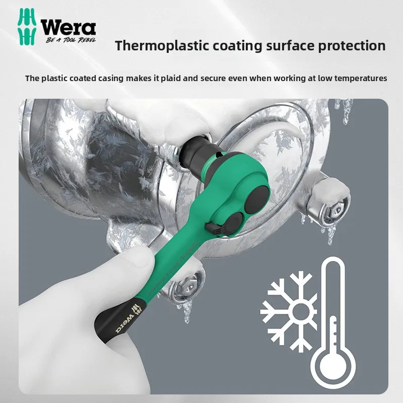 مقبض بسقاطة مريح من Wera الألمانية 3/8 مجموعة مقابس مترية 8100B