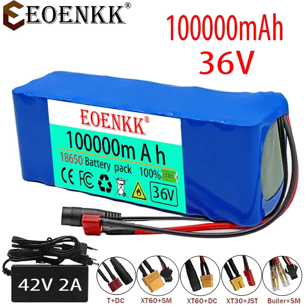 

EOENKK high capacity battery 36V 100Ah 10S3P 42V lithium-ion battery pack, suitable for electric bicycles and chargers