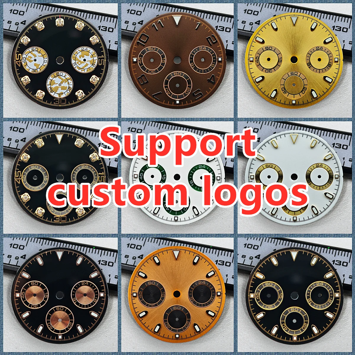 29mm VK63 dials panda dial luminous dial suitable for 39.3mm case quartz watch VK63 movement watch replacement accessories