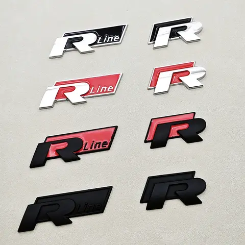 3D High-Quality Metal Chrome Logo R-Line R Car Emblem Badge Trunk Sticker For Volkswagen VW Polo Golf Passat Beetle Accessories