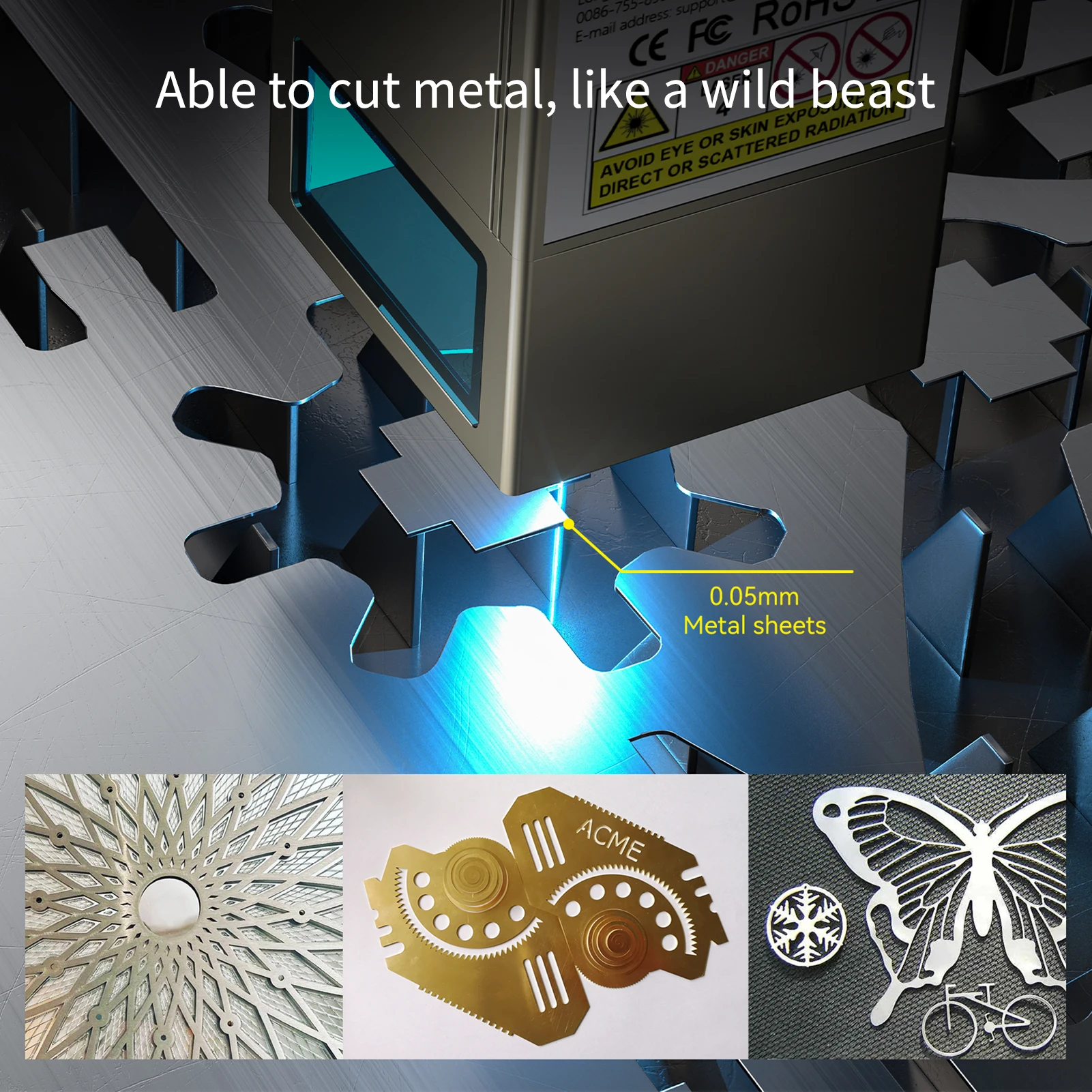 【세일】S20 프로 레이저 조각 및 절단기 20W 레이저 출력 400x400mm 영역 고정 초점 초박형 레이저 에어 어시스트 포함