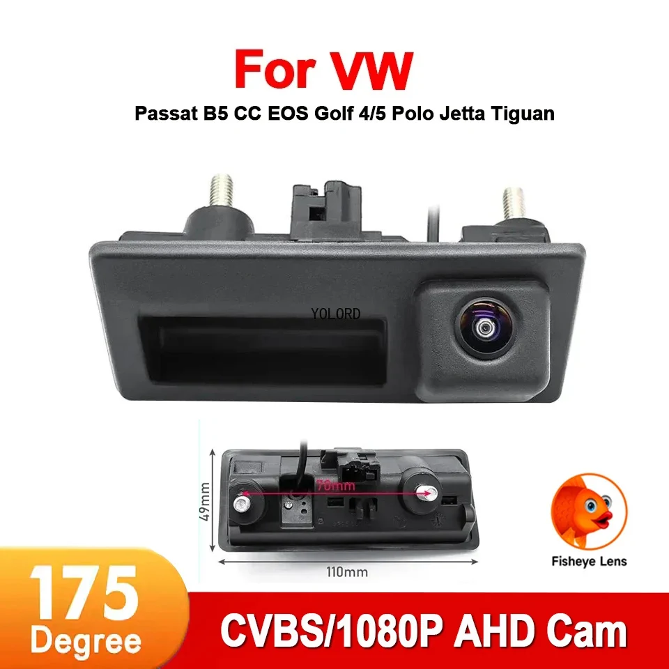 

AHD 1080P Vehicle Reverse Backup Trunk Handle Camera For Volkswagen VW Passat B5 CC EOS Golf 4/5 Polo Jetta Tiguan/Audi A3 A4 A6