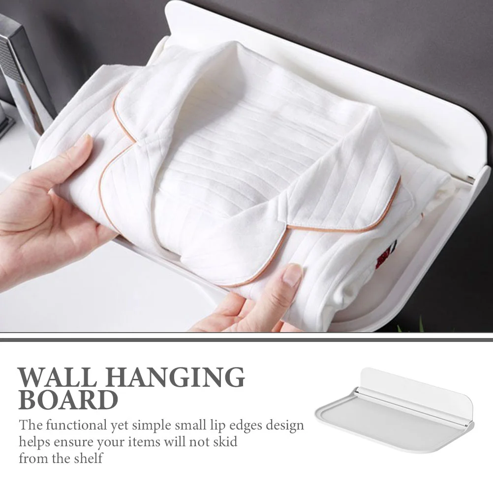 Wall Shelf HIPS PP Foldable Bathroom Floating Shelves Home Storage Rack Smooth Edges Strong Load Capacity Wall Mounted ganizer